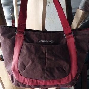 Merrell Two-Tone Brown and Red Shoulder Bag